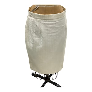 Vintage Givenchy White Cotton Skirt Size 42 US 10 Made In France