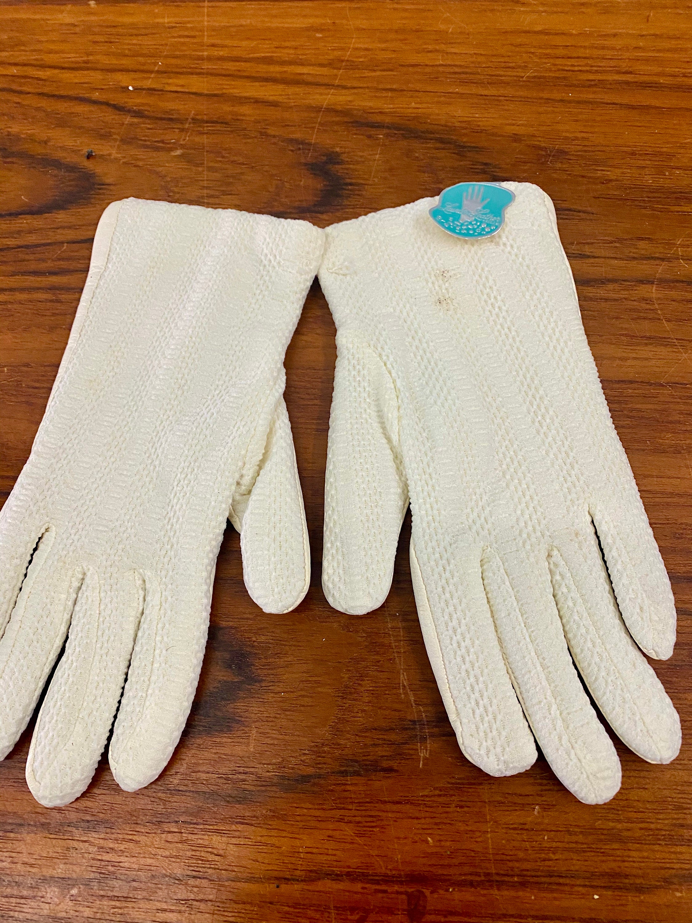 Vintage Mid Century White Ladies Nylon Stretch Gloves New Old Etsy