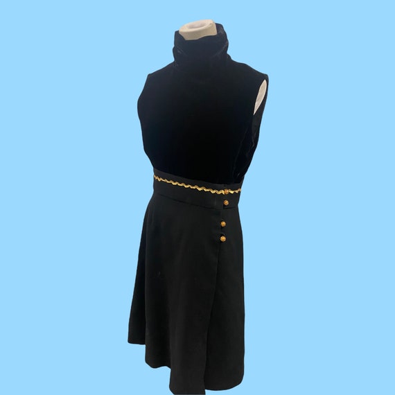 Vintage 1960's Pat Sandler Black Velvet  Bodice D… - image 5