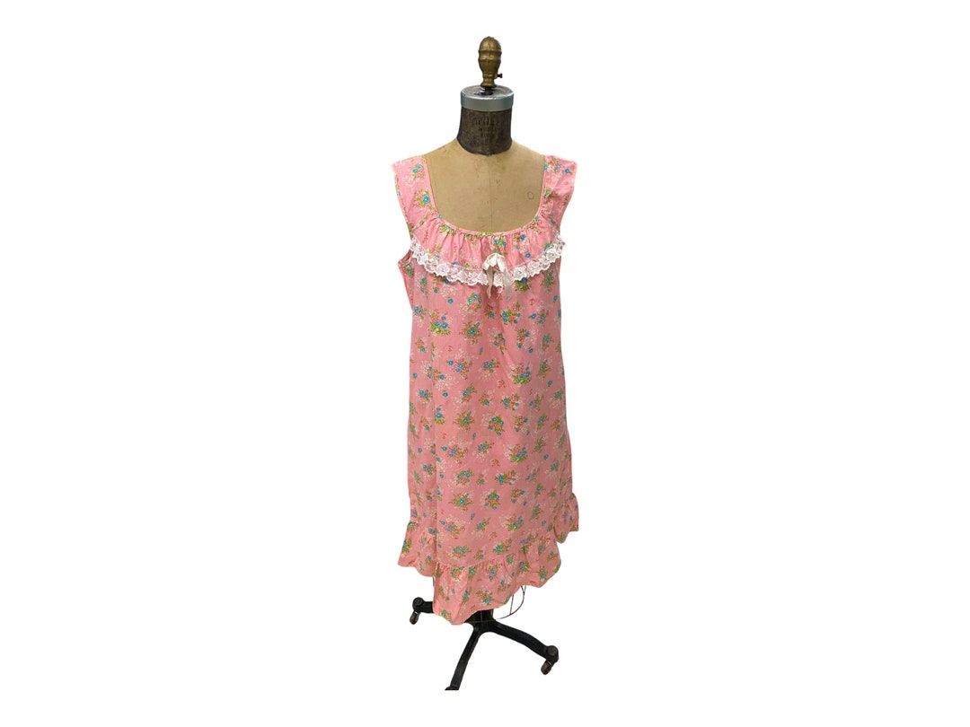70's Floral Long Sleeve Nightgown Sleep Dress by Casual Corner main image 0