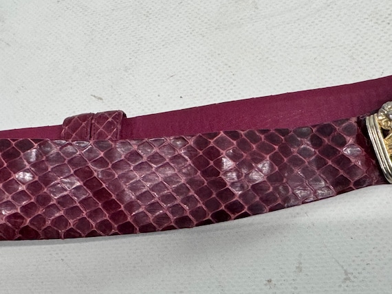 Vintage Judith Lieber Red Reptile Skin Belt - image 4