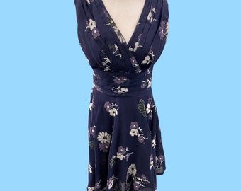 Vintage Coco Of California Blue White Floral Sun Dress