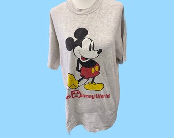 Vintage Disney Designs Mickey Mouse Disney World T Shirt Large Made In USA