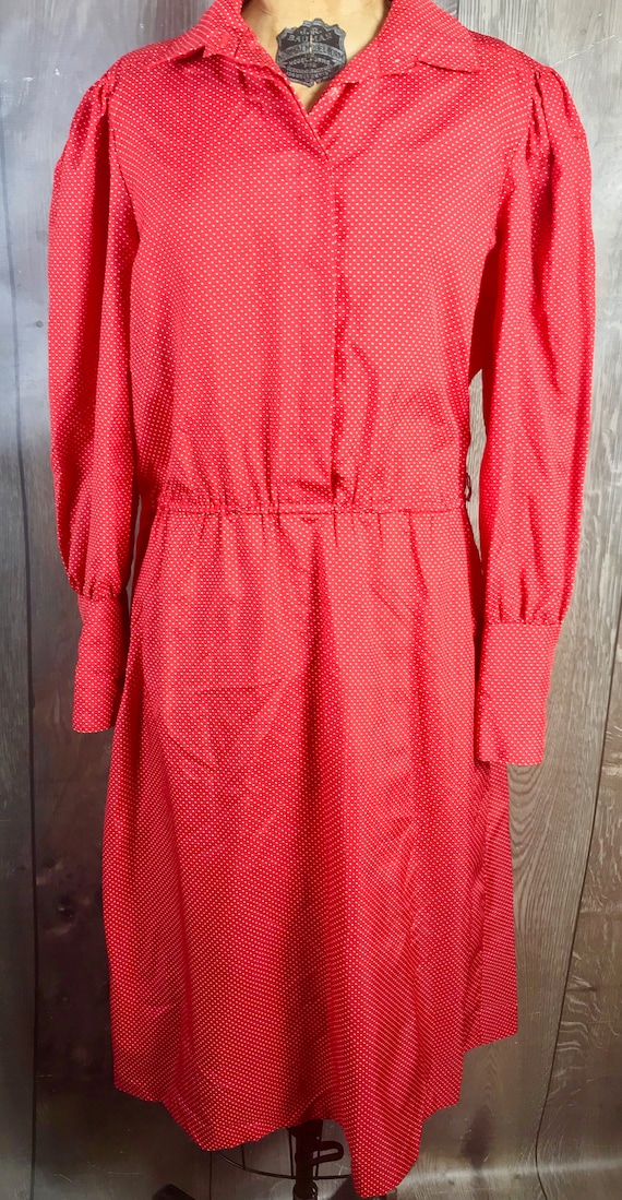 VTG Breli Originals Dress Women’s 12 Red W/ White… - image 1