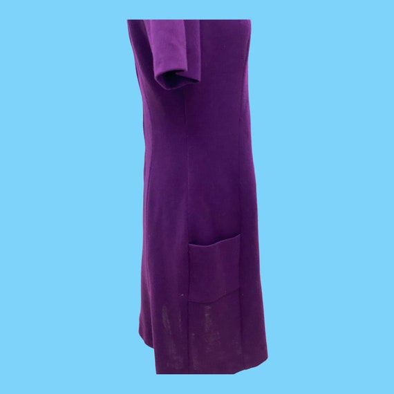 A Vintage 70's Purple Knit Midi Dress With Silver… - image 5