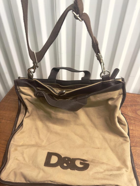 Vintage Dolce & Gabbana Canvas Messenger Bag - Etsy Norway