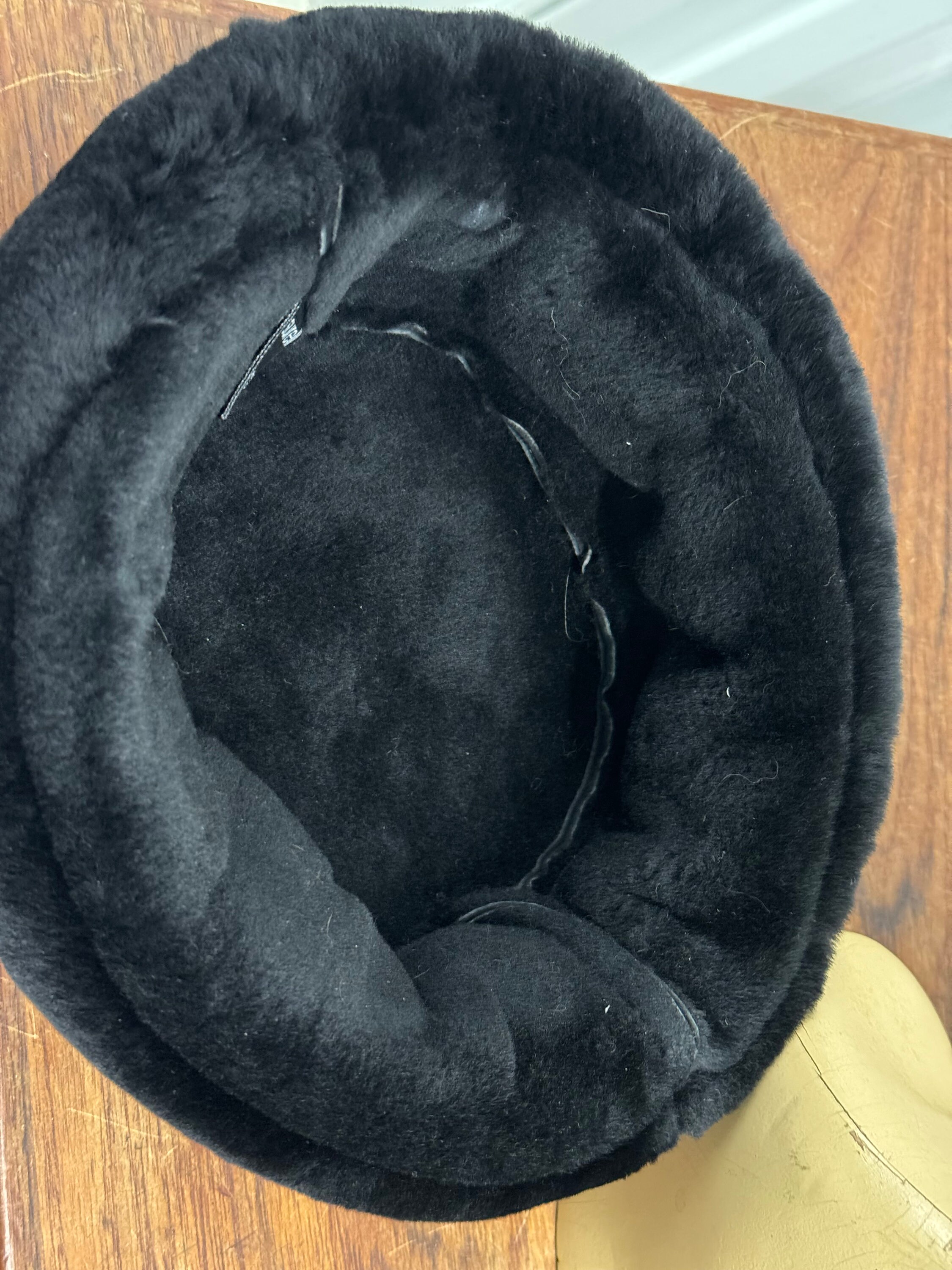 Surell Black Shearling Hat - Etsy