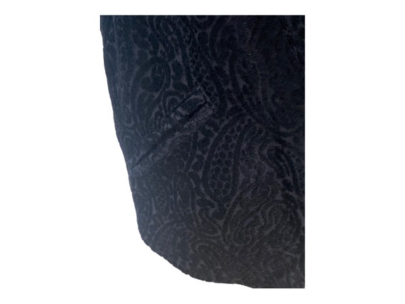 Vintage Ann Pinkleton APE Black Velvet Damask Ves… - image 4