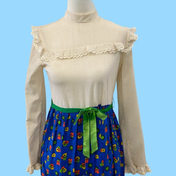 Vintage 1970's Tiny Town Girls Teen Dress Boho Ch… - image 2