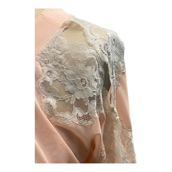 Vintage 1950s Peach Chiffon W/ Lace Nightgown By … - image 4