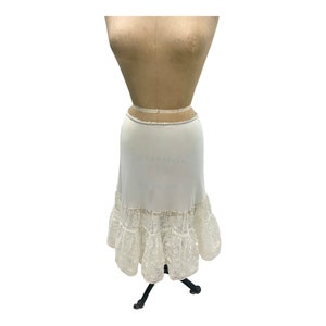 Vintage 50s White Petticoat Ruffled Lace Tulle Netting Aristocrat By Superior Sm-Md