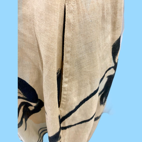 Vintage Max Mara Tan & Abstract Black Pattern Fla… - image 5