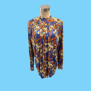70&#39;s Vintage Limerix By Huk A Poo Retro Floral Blouse - Medium