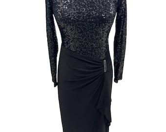 lauren ralph lauren black sequin dress Lauren Ralph Lauren Womens Sequined Plaid Maxi Evening Dress Green 12
