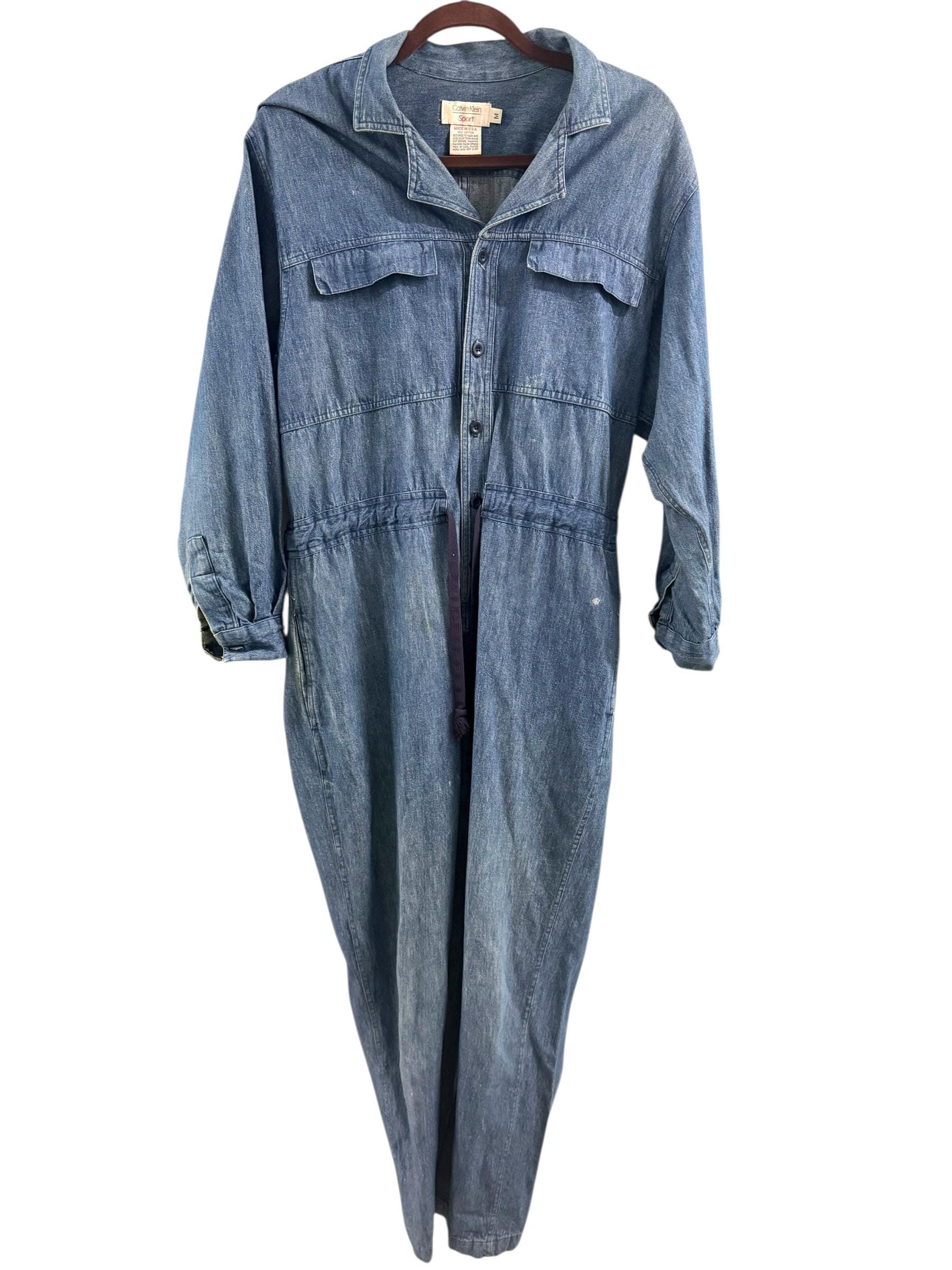 Vintage Calvin Klein Sport Denim Overall Medium