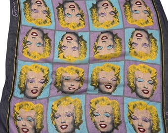 Vintage signierte Andy Warhol Marylin Monroe Seidenschal