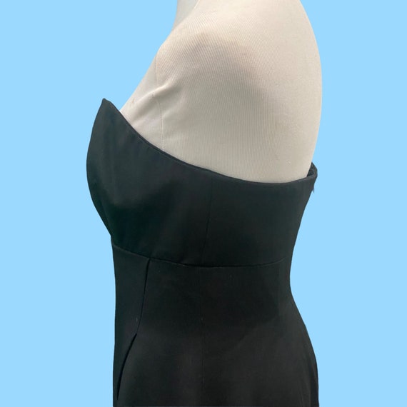 Vintage Eric Gaskins Black Silk Sheath Dress Size… - image 6