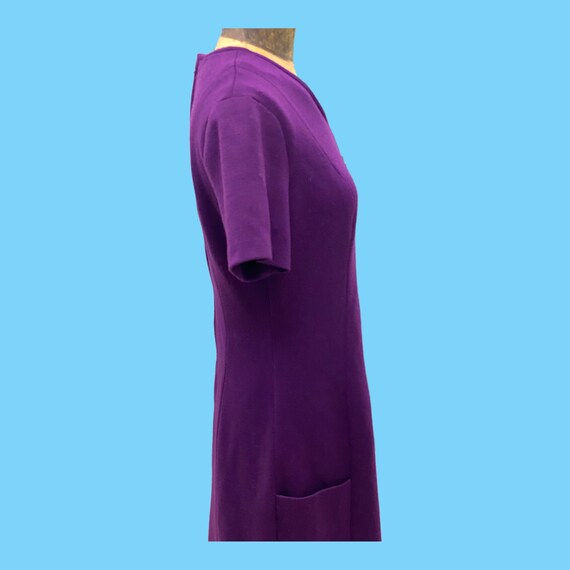 A Vintage 70's Purple Knit Midi Dress With Silver… - image 6