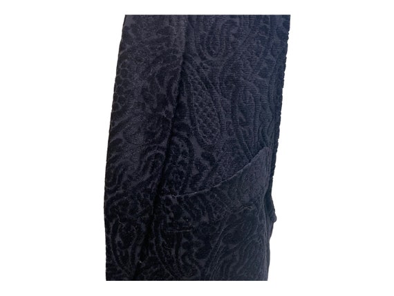 Vintage Ann Pinkleton APE Black Velvet Damask Ves… - image 2