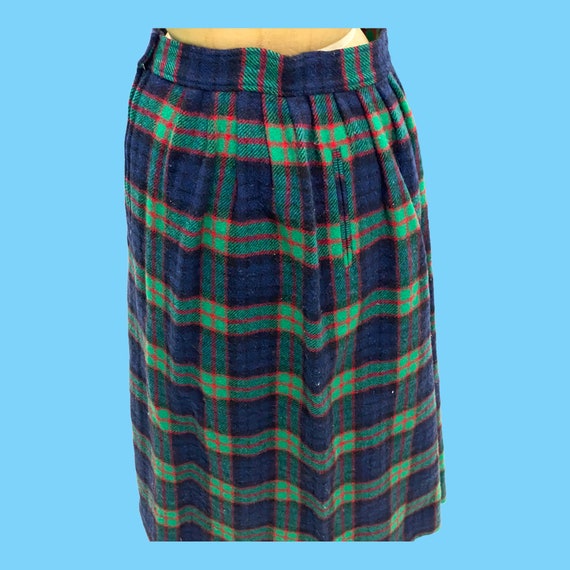 Vintage 1970s Classic Pendleton Plaid Wool Skirt … - image 6