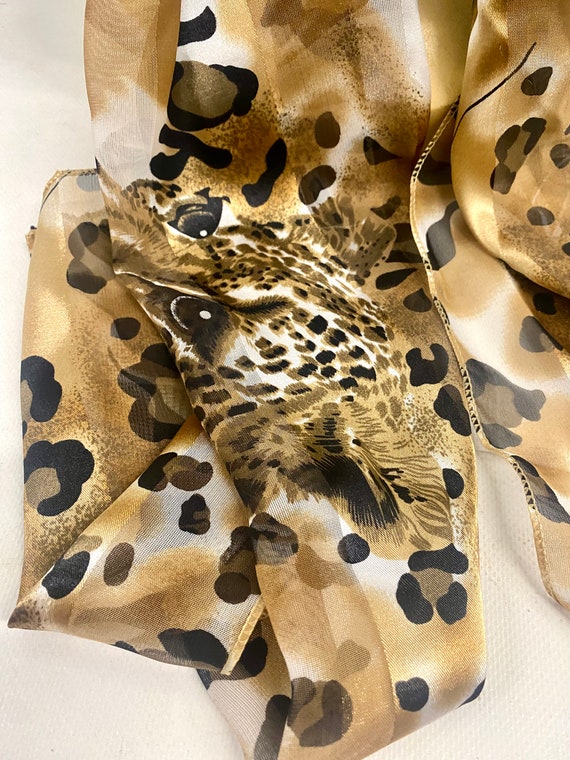 Vintage 1970s Leopard Print Neck Scarf - image 2