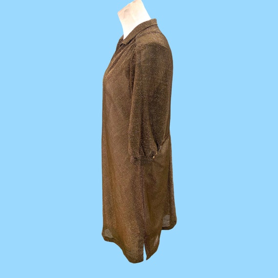 Vintage Metallic Copper Bronze Lame Dress - image 7