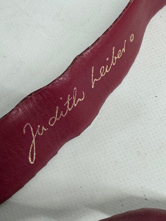 Vintage Judith Lieber Red Reptile Skin Belt - image 7