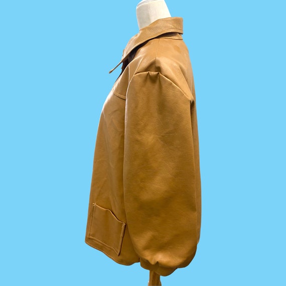 Vintage Retro 1970s Tan Faux Leather Jacket By NP… - image 6