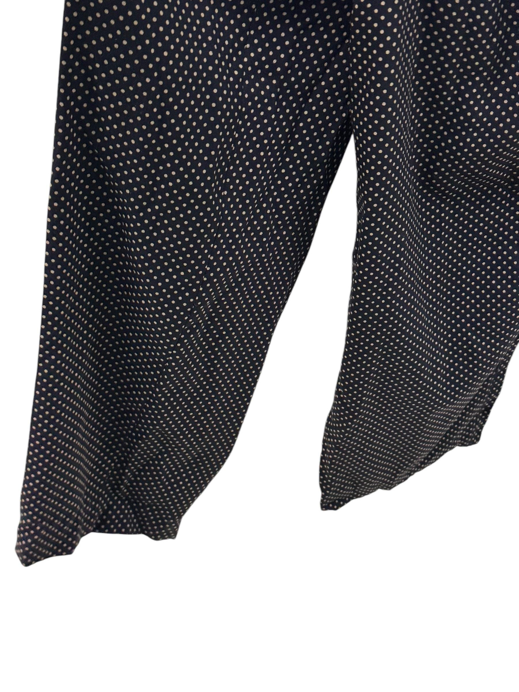 Combinaison (jumpsuit) Escada Vintage Années 80 à Pois Noir Et Blanc - Taille 38 - Coton