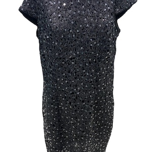 Robe Cocktail Paillettes Grise Adrianna Papell - Taille 6, Sans Manches, Longueur Genou - Neuf Avec étiquettes