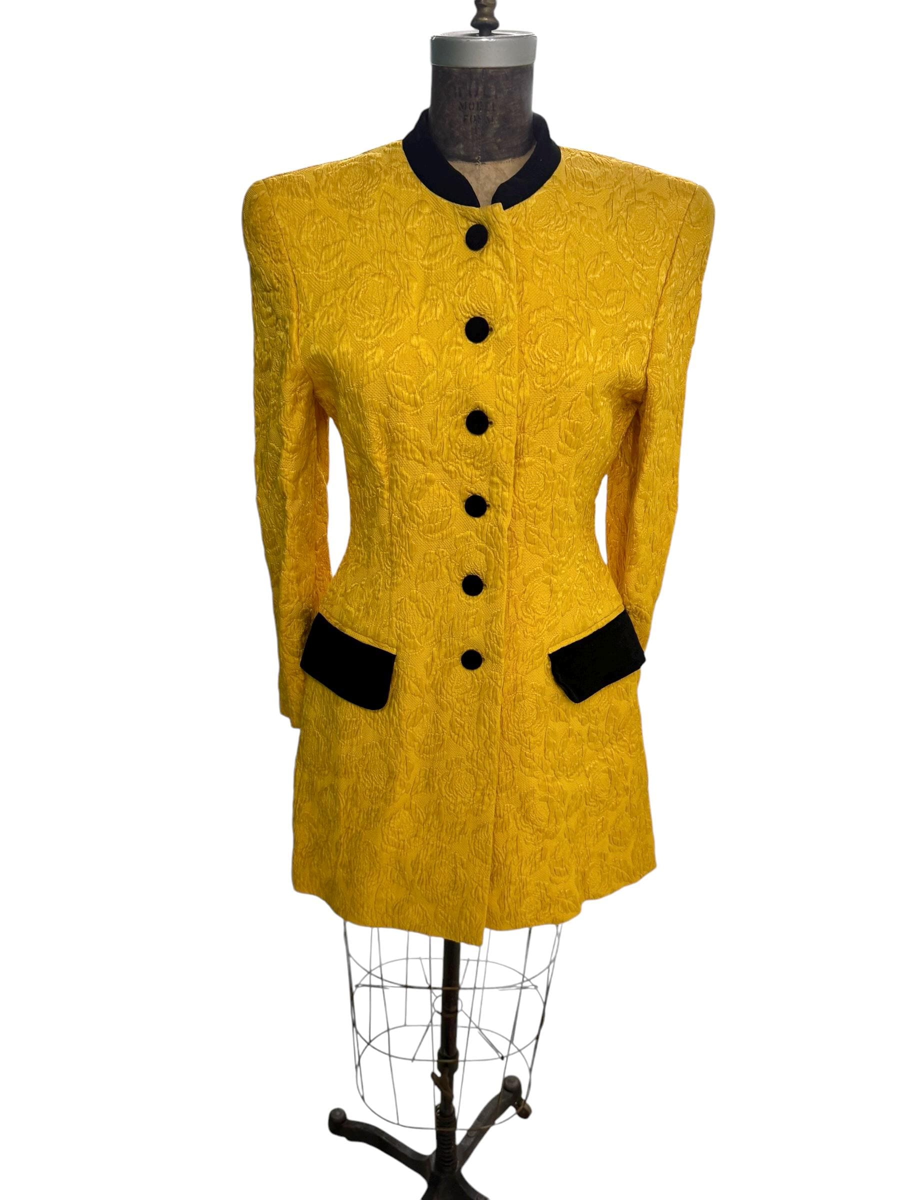 Vintage Escada By Margaretha Ley  Yellow & Black Coat Size 38