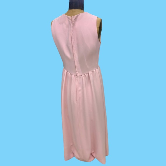 Vintage Pink Maxi Evening Dress W/ Fur Collar Eve… - image 9