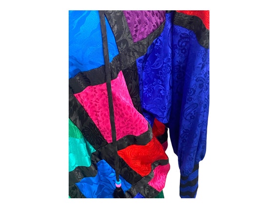 Vintage 1980s Diane Freis Multi Colored Dress Lar… - image 5