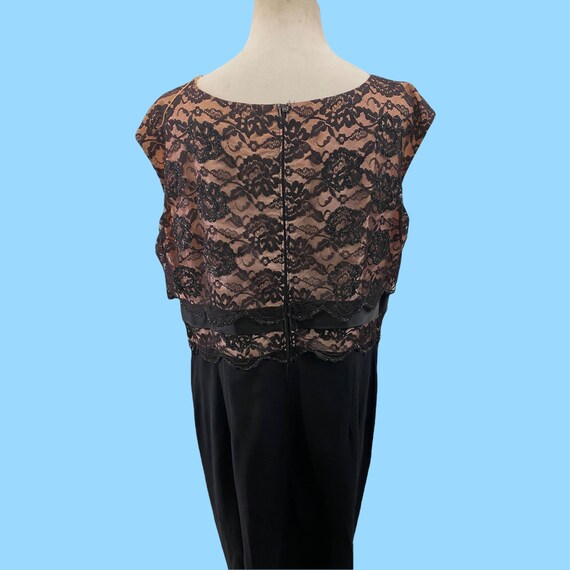 Vintage Black Dress With Lace Embroidered Over Sa… - image 8
