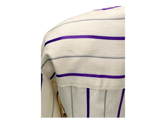 Vintage 1980s Bill Blass Blasssport Cream W/ Purp… - image 5