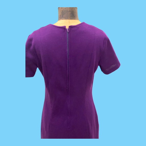 A Vintage 70's Purple Knit Midi Dress With Silver… - image 7