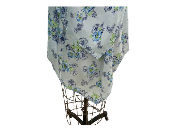 Vintage Blue Floral Layered Beach Swimsuit Cover … - image 4