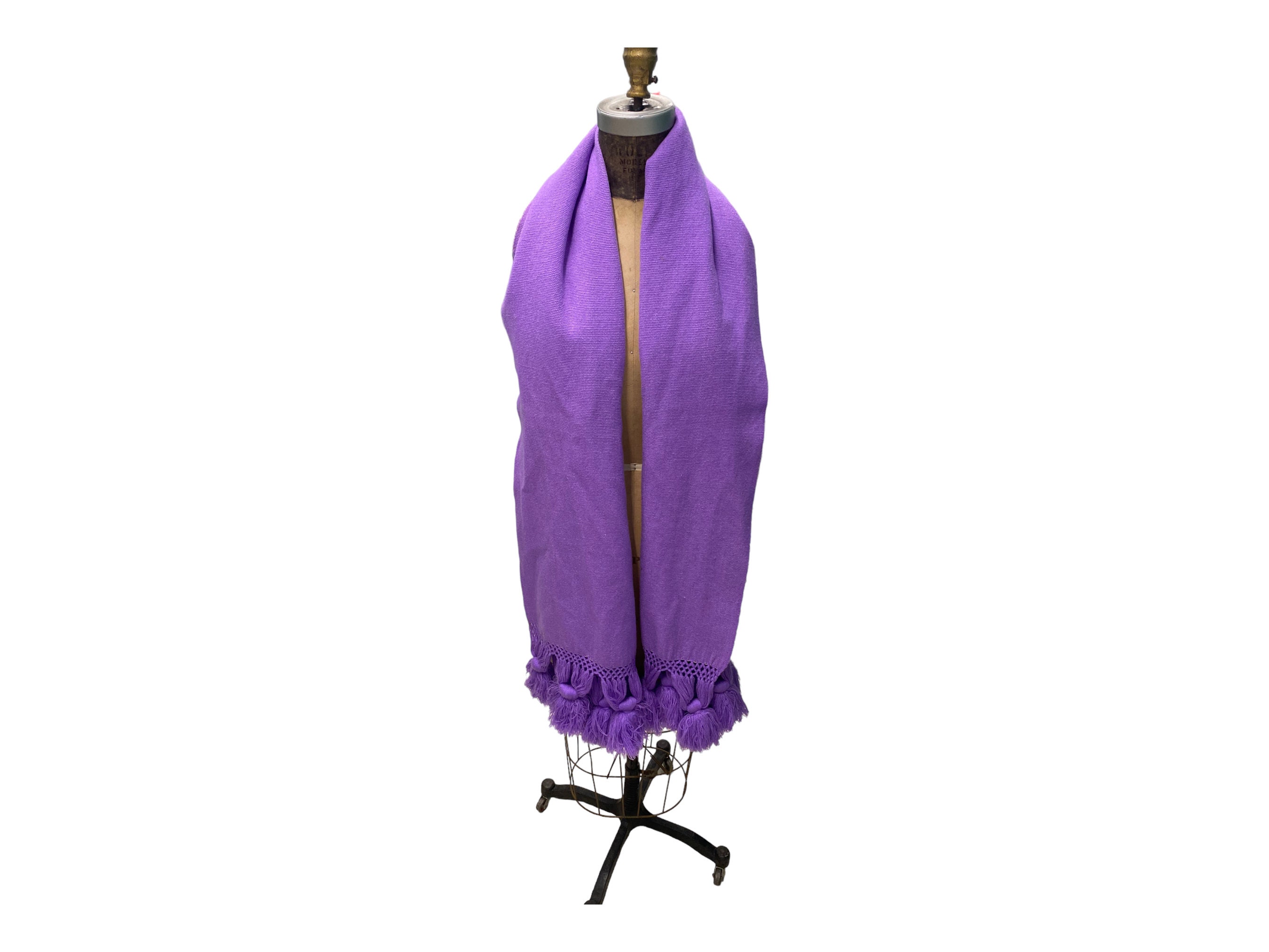 Vintage 1970s Purple Acrylic Wool Large Shawl With Tassles - Etsy