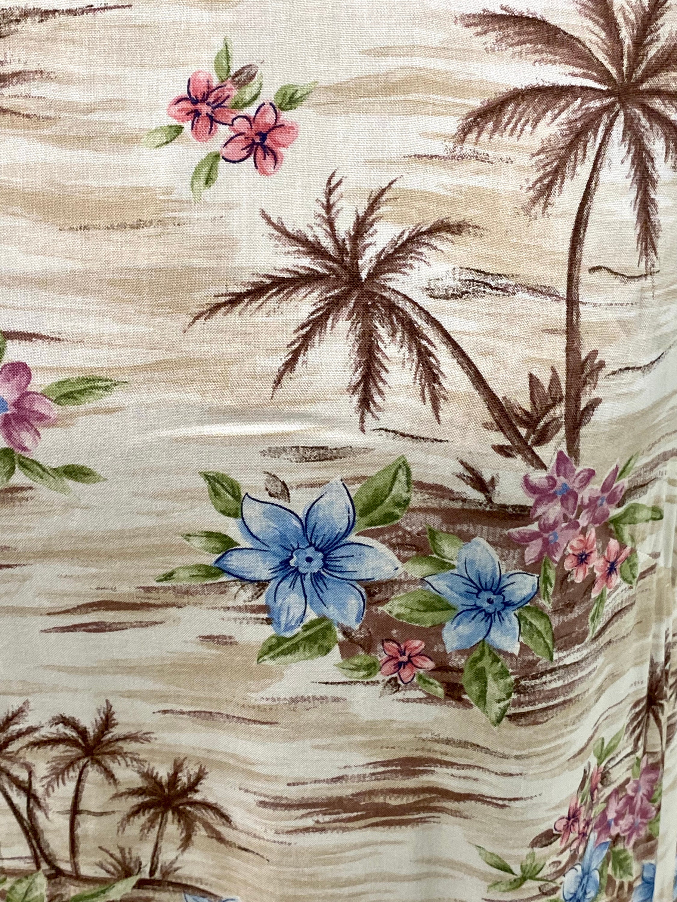 Palm Paper Shift Pattern Vintage Tropical Pattern Maxi Shift Dress Med Flowers Palm Trees Med - Etsy