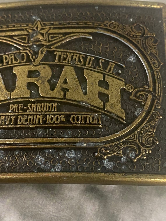 Vintage Farah Denim El Paso Texas Metal Belt Buckl