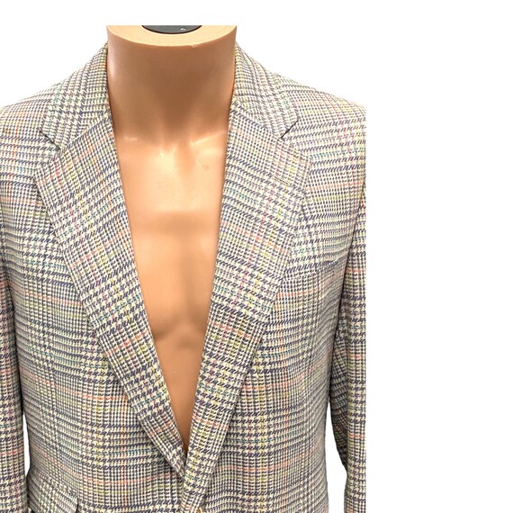 Mens Vintage 1970s Stanley Blacker Pastel Plaid S… - image 2