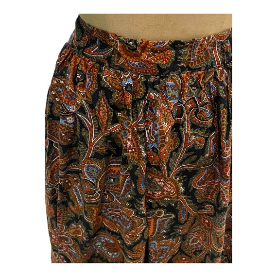 Vintage 1970s Sears Brown Paisley Cotton Pleated … - image 3