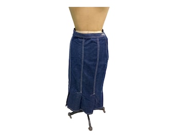 Vintage A' Milano Flared Denim Midi Skirt Size 7/8