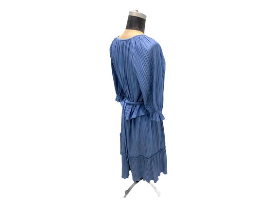 Vintage Matti Of Lynne Blue Pleated Peasant Style… - image 6