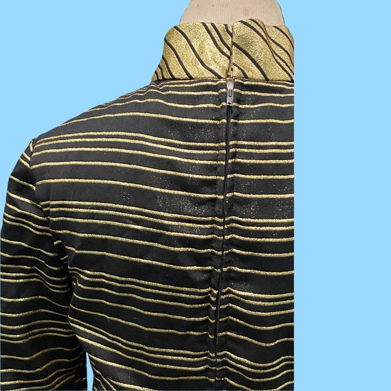 Vintage 1960s Black & Sparkling Gold Stripes Lure… - image 9