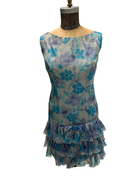 green emerald velvet dress Dark Blue Floral Aranda Girl Drop Waist Dress