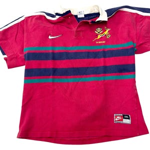 Vintage 1998 Rare Nike Red South African Springbok Rugby Jersey 2 XL