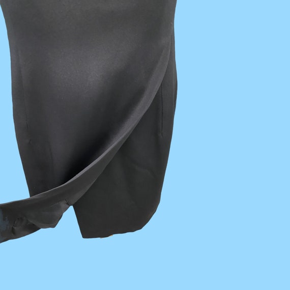 Vintage Eric Gaskins Black Silk Sheath Dress Size… - image 4