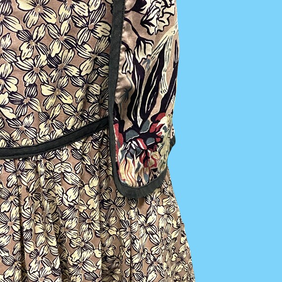 Vintage Cotton Floral Pattern Summer Sun Dress W/… - image 4