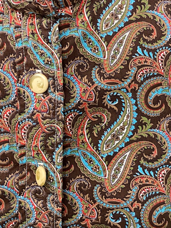 Vintage Peck & Peck Retro Paisley Cotton Blouse S… - image 3